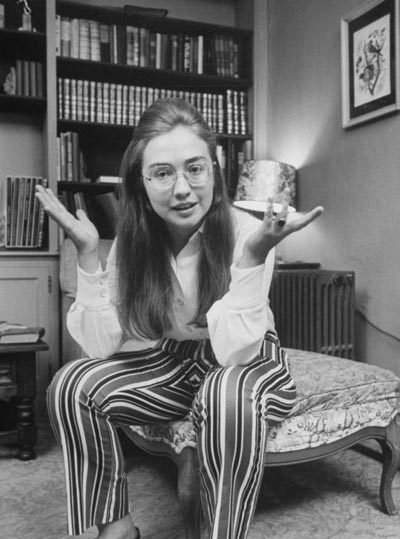young Hillary in college