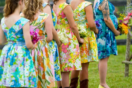 floral bridesmaid gowns