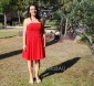 Simple Ruched Strapless Chiffon Red Knee Length A line Formal Dress